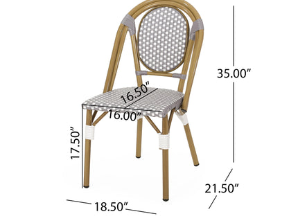 Outdoor Rattan And Aluminum French Bistro Chair Set
