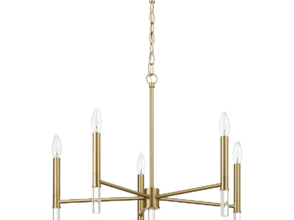 Courtyard - 5 Light Candle Chandelier - Clear / Gold
