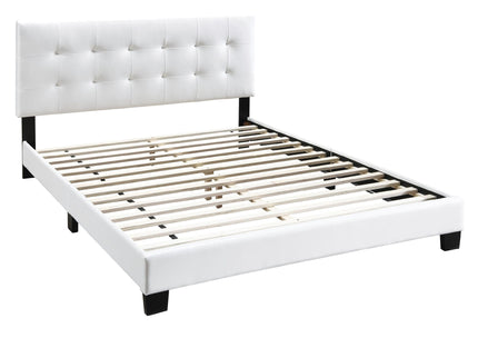 Modern Style Bed With Upholstered Rectangle Headboard