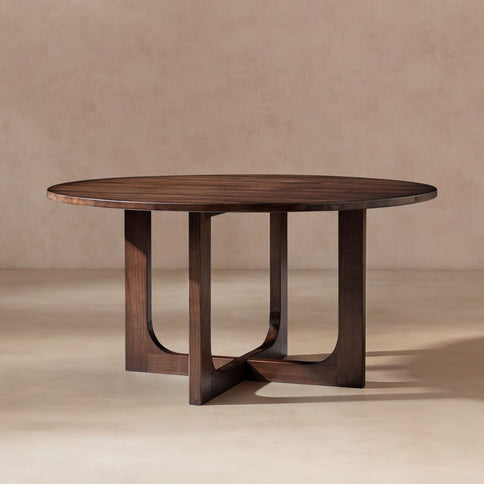 Pino - Round Dining Table - Dark Brown