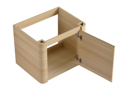Wall Mounted Bathroom Vanity With Sink, Storage Shelves & Soft Close Door