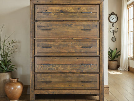 5 Drawer Chest With - Brown
