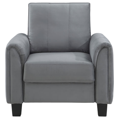 Dixon - Upholstered Rolled Arm Accent Chair - Gray