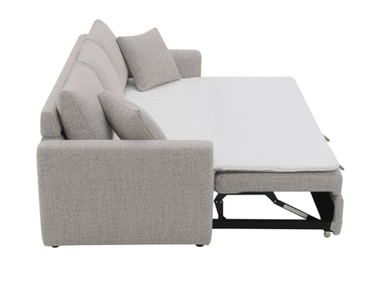 Connie - Boucle Sleeper Sectional Sofa With 2 Toss Pillows - Beige