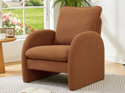 Modern Sherpa Upholstered Accent Chair, Comfortable Living Room Armchair, Lounge Chair For Bedroom, And Office