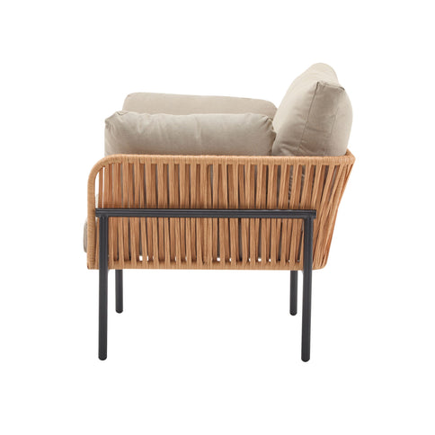 Rope Lounge Chair With Cushions For Modern Spaces