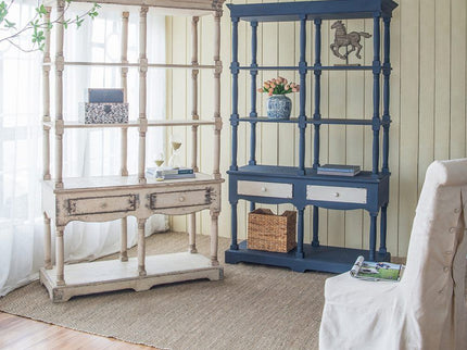 Adela - French Country Bookcase Display Storage Shelf Etageres - Antique White