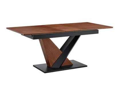 Dining Table, Scratch Resistant, Cross Geometric Legs For Kitchen & Dining Room - Dark Walnut