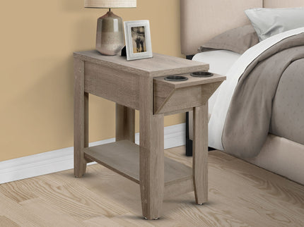 Accent Side Table, Storage, Lamp, Transitional Space-Saving Design