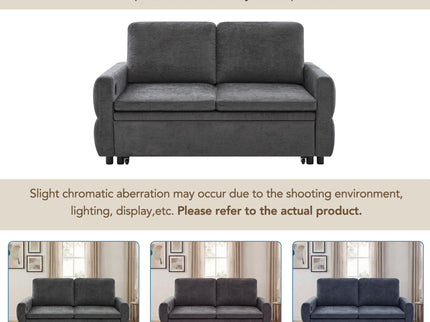 Convertible Sofa Bed Loveseat With Adjustable Backrest And USB Ports