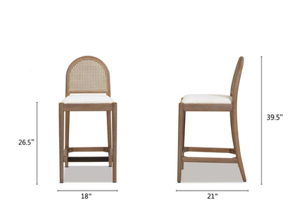 Panama - Curved Back Cane Counter Stool (Set of 2)