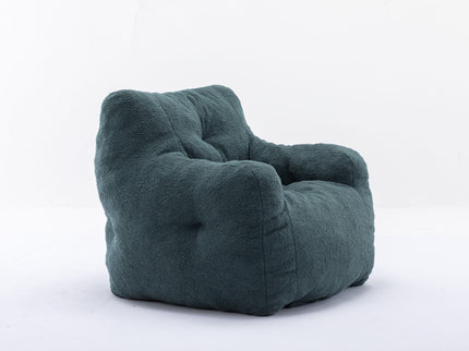 Soft Teddy Fabric Tufted Foam Bean Bag Chair With Teddy Fabric
