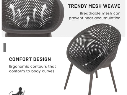2 Piece Durable Single Chair With Hollow Out Design