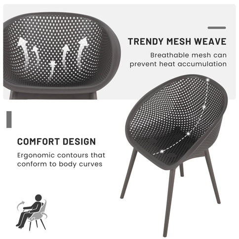 2 Piece Durable Single Chair With Hollow Out Design