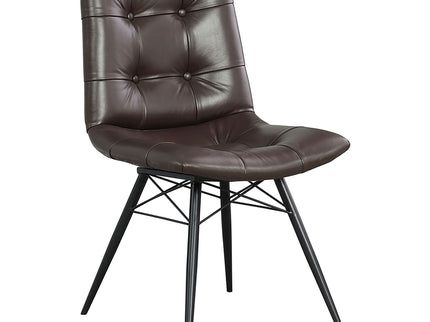 Back Dining Chairs With Button Tufting (Set of 4) - Brown
