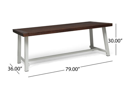 Equilibrium - Outdoor Dining Table With Wooden Frame And Slat Top