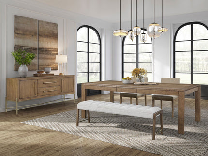 Dining Table With Leaf - Light Brown