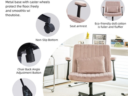 Criss Cross Armrest Office Chair With Wheels