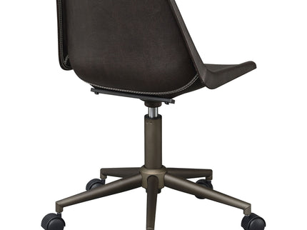 Ralston - Upholstered Adjustable Office Desk Chair With Ergonomic Design - Brown