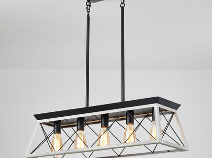Chandelier Pendant Light For Dining Room Kitchen, 5 Light Fixture With Adjustable Height