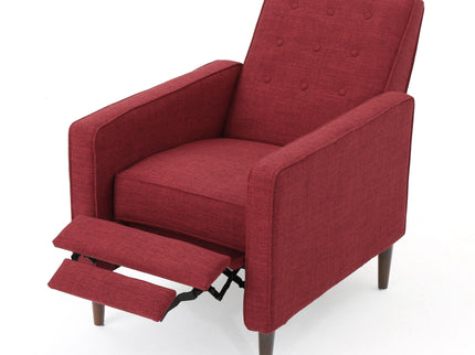 Mid-Century Modern Recliner With Button Tufted Waffle Stitch