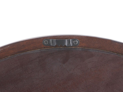 Circle Wall Mirror With Wooden Frame, Wall Mirror For Living Room
