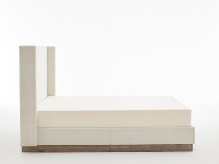Hosford - Minimalist Upholstered Wingback Bed With Wood Base Platform