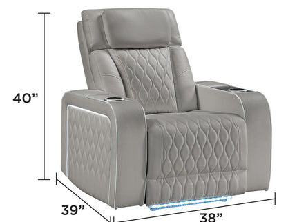 Electra - Power Recliner With Power Headrest, Massage, LED Lighting And USB Control