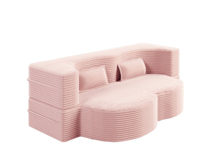 Convertible Foam-Filled Sleeper Sofa Bed With 2 Pillows