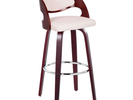 Pino - Mid Century Modern Fixed Height Barstool With Swivel & Round Footrest (Set of 2)