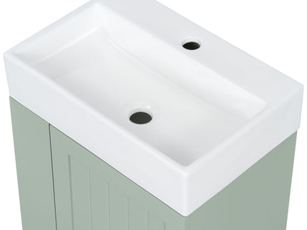 Modern Bathroom Vanity With Sink, Storage Cabinet, Drawer & Side Shelf