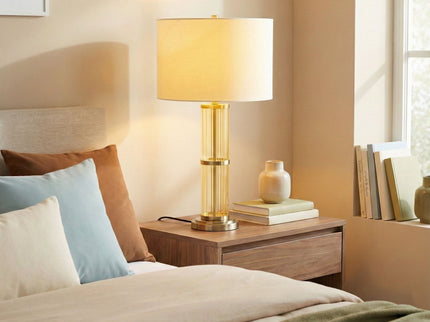 Echo - Table Lamp With On / Off Switch Clear Body Base - Clear / Silver / White