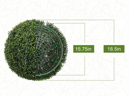 Artificial Topiary Balls, Outdoor Decorative Spheres For Garden (Set of 2) - Green