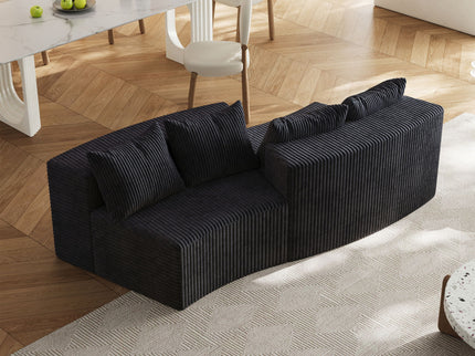 Curved Sectional Sofa With 4 Pillows, Modular Semi Circular Design
