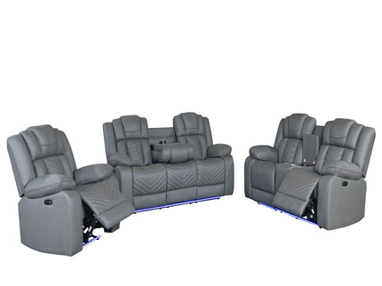Raize - Power Living Room Set With Storage Console And Cup Holders