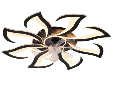 Flower Ceiling Fan With Remote Controlled LED Light, Flush Mount DC Motor Fan