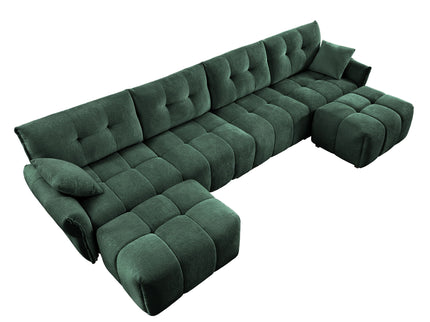 Sofa Set With Ottoman And Pillows, Textured, High Resilience Cushions