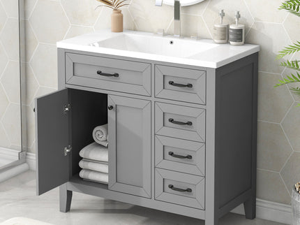Modern Bathroom Vanity With Sink, Freestanding With Drawers And Doors
