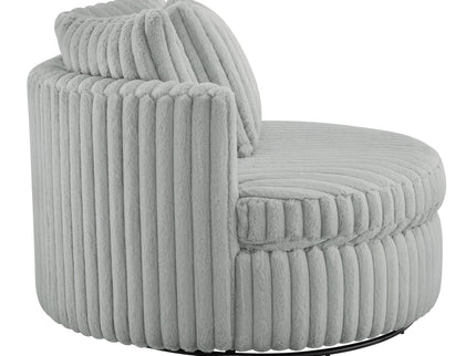 Mindy - Oversized Swivel Barrel Chair - Gray