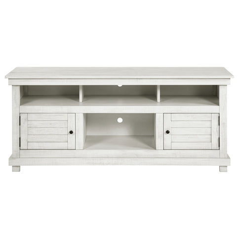 Castleton - TV Stand Media Console With Open Shelves And Storage Compartments - Antique White