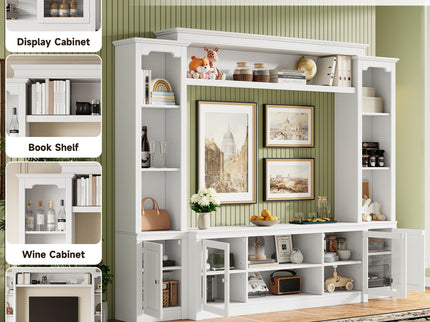 All-In-One TV Stand With Bookcase For TVs Up To 65"