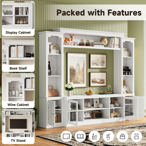 All-In-One TV Stand With Bookcase For TVs Up To 65"