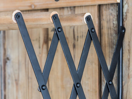Laundry Rack With Accordion Design - Brown / Black - Black Brown