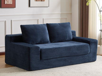 Comfortable Deep Seat Loveseat Sofa Bed, Reversible Cushion With Pillows