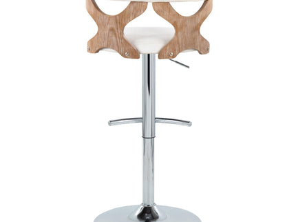 Gardenia - Contemporary Adjustable Barstool With Swivel / Rounded T Footrest (Set of 2)