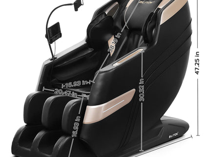 Massage Chair Recliner & Zero Gravity With Full Body Air Pressure - Black