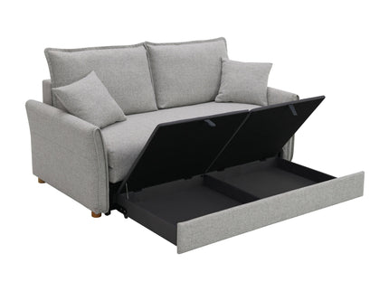 Oren - Chenille Sleeper Sectional Sofa With Storage 2 Toss Pillows - Gray