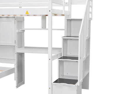 Loft Bed With Built In Desk And Staircase