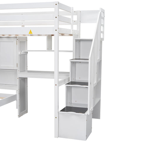 Loft Bed With Built In Desk And Staircase