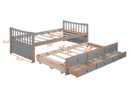Twin Size Daybed With Trundle And Drawers